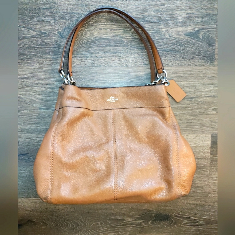 Vintage Coach Lexy Lexi Large Saddle Pebble Leather Shoulder Bag F57545